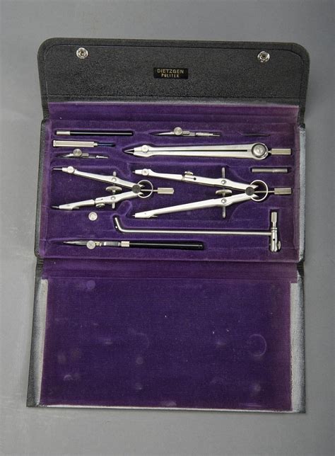 Vintage Dietzgen National Compass Set Craft Supplies And Tools Drawing And Drafting Pe