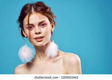 Beautiful Nude Woman Fluffy Earrings Stock Photo Shutterstock