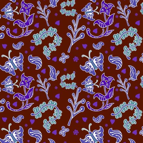 Premium Vector Indonesian Batik Decorative Floral Seamless Pattern