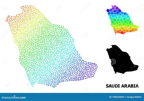 Vector Spectral Pixel Map Of Saudi Arabia Stock Vector Illustration