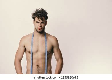 Athlete Messy Hair Measures Nude Body Stock Photo Shutterstock