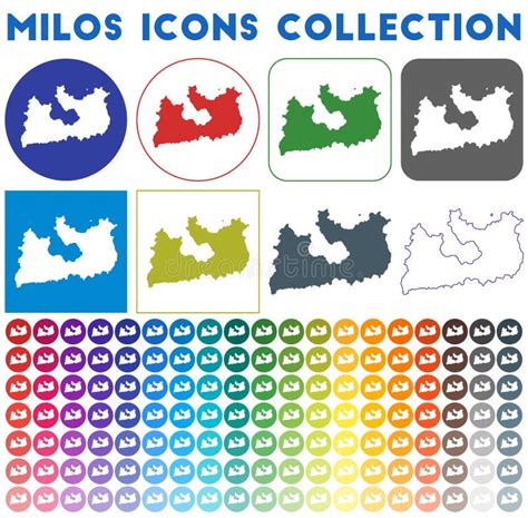 Bright Colourful Trendy Map Icons Stock Illustrations 420 Bright