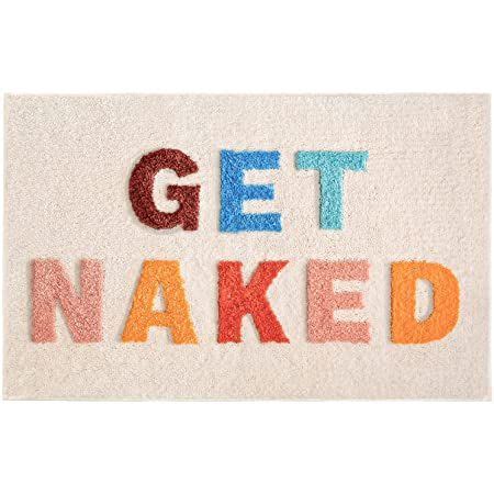 Get Naked Bath Mat Cute Bathroom Rugs Non Slip Microfiber Bath Rugs Funny Bathroom Decor Pink
