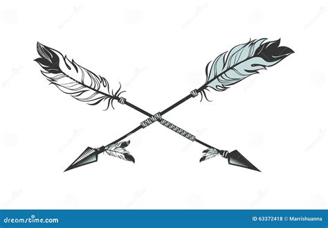 Arrows With Feathers Stock Vector Illustration Of Label 63372418