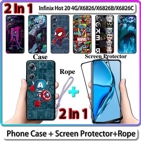 In Case Infinix Hot G X X B X C Case With Tempered Glass Curved Ceramic Screen