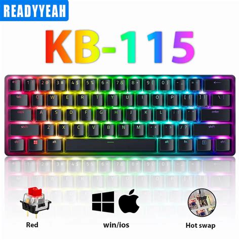 Rgb Backlight Teclado Mec Nico Gaming Hot Swap Fio Laptop Desktops Pc Computador