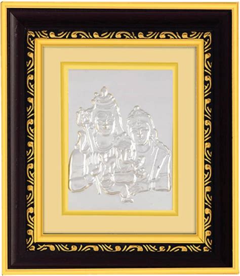 Pray Everyday Shiv Parvati Silver Plated Photoframe Shiv Parvati Frame