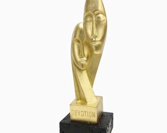 Gold Naked Female Torso Statue Gold Statue On Black Stone Etsy