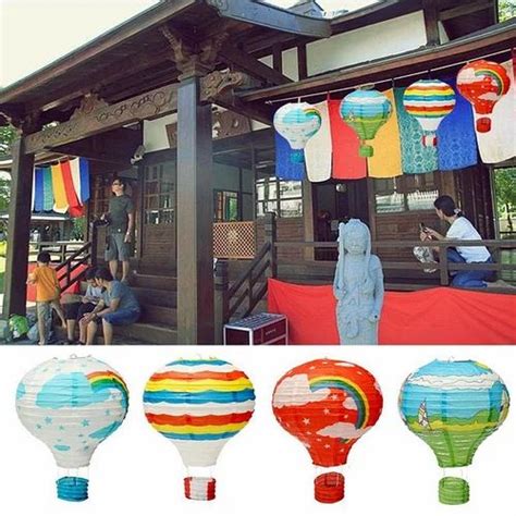 12 Hot Air Balloon Paper Lantern Birthday Party Wedding Decor Green White At 875 99 Hot