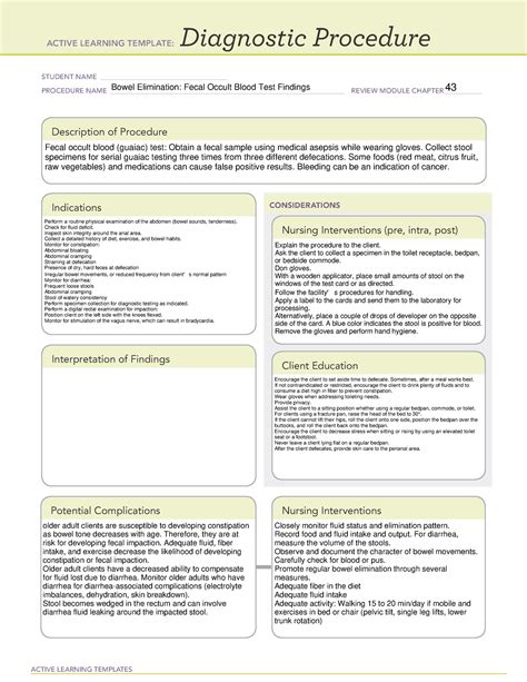 Bowel Elimination Template Nsg Active Learning Templates