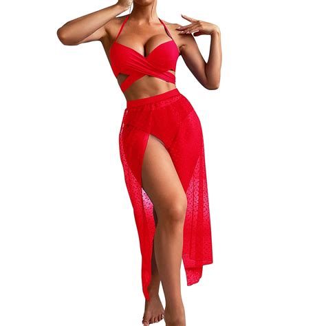 RYDCOT Women S Bathing Suit Piece Bikini Sets High Waist Swimwear Solid Color Ruched Swimsuit