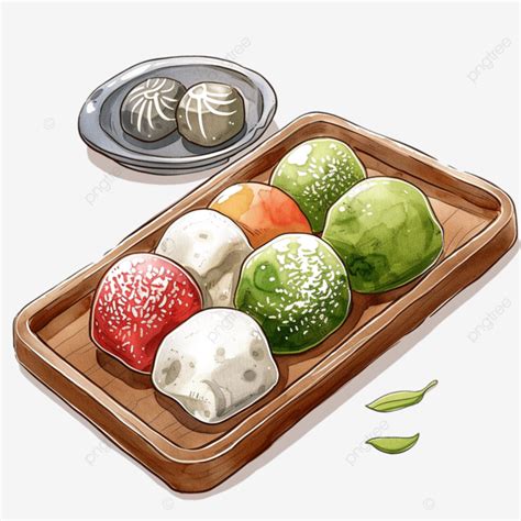Asian Food Collection Clip Art Mochi Meal Fresh Japanese Png