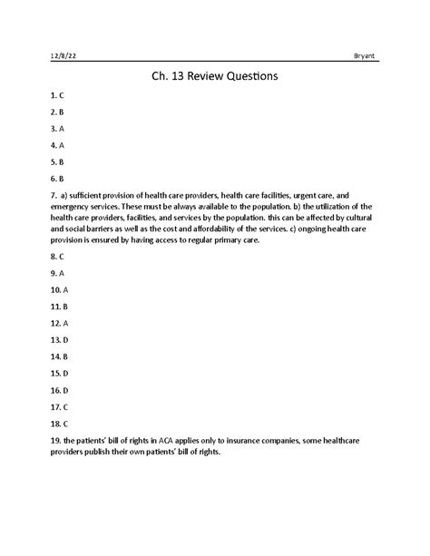 Ch. 13 Review Questions - 12/8/22 Bryant Ch. 13 Review Questions 1. C 2