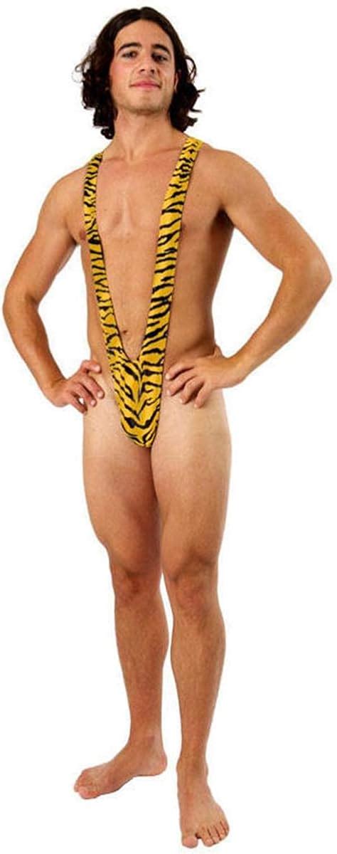 Orion Costumes Men S Tiger Print Borat Mankini Thong Stag Do Fancy