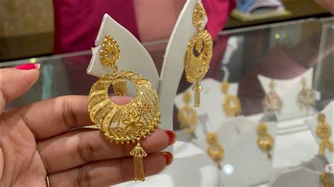 Gold Chandbali Earrings With Weight And Price Senco Latest Gold