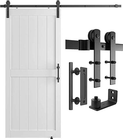 Amazon Smartstandard X Inch White Barn Door With Ft Black