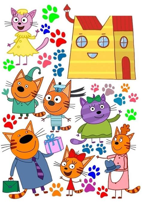 Вафельная картинка, три кота | Drawing cartoon faces, Disney wallpaper ...