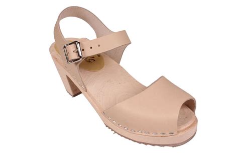 Highwood Open Toe Clogs In Nude Leather Lotta From Stockholm