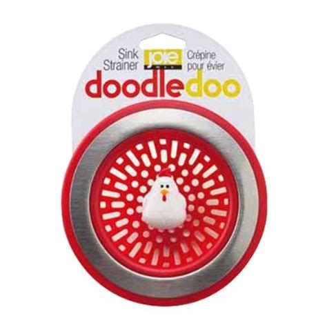 Geekshive Doodle Doo Rooster Novelty Kitchen Sink Strainer Red Under