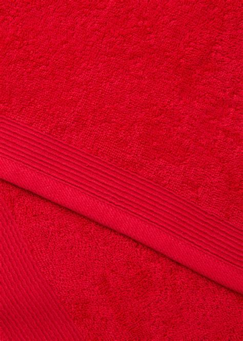 Red Low Twist 100 Cotton Towels Matalan