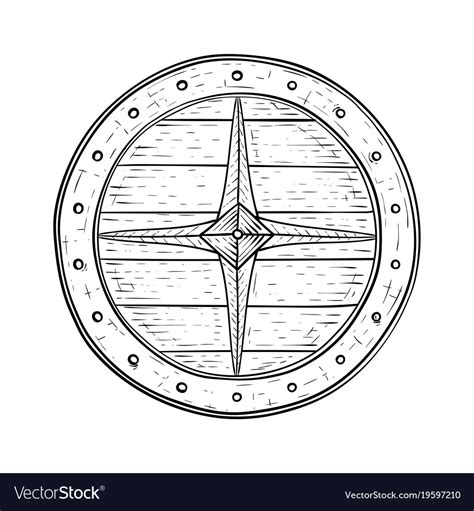 Viking Shield Hand Drawn Sketch Royalty Free Vector Image