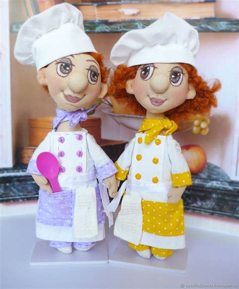 Весёлые человечки-поварята интерьерная текстильная кукла – заказать на ...