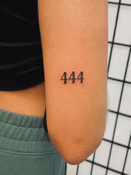 444 Tattoo On Arm Above Elbow Tattoo Back Of Arm Tattoo Elbow Tattoos