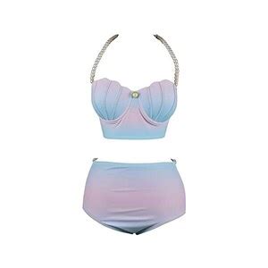 Uoweg Costume Da Bagno Da Donna In Pezzi Bikini Con Anello All Americana E Gonna Coprente