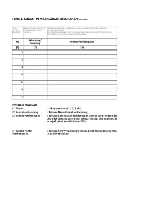 Form Usulan Musrenbang Desa Pdf