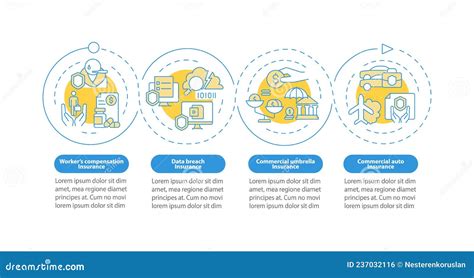 Insurance Types Blue Circle Infographic Template Stock Vector