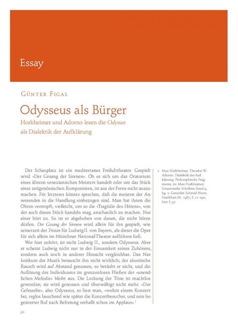 Pdf Günter Figal Odysseus Als Bürger · 54 Essay Günter Figal
