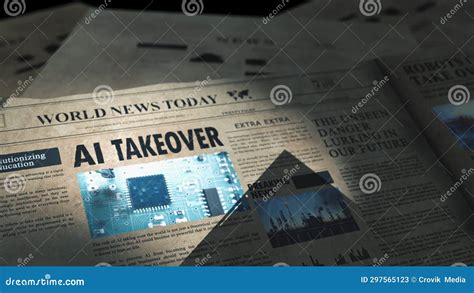 Technology News Infographic Newspaper Reporting Ai Evolution Stock