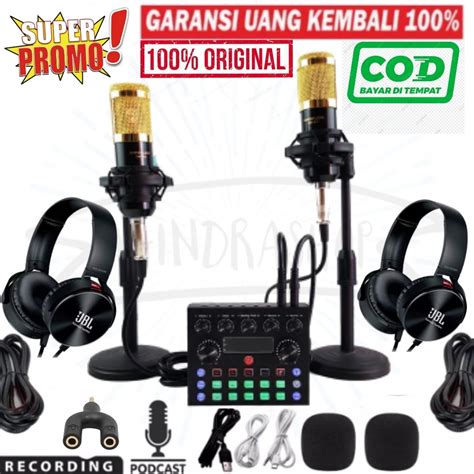 Jual Promo Paket Podcast Orang Mic Condenser Microphone Bm Mixer