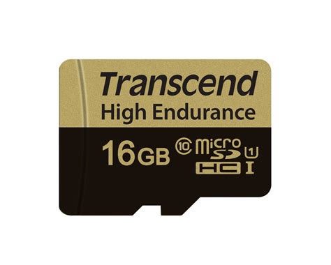 16GB Transcend High Endurance MicroSDHC Card CL10 W SD Adapter