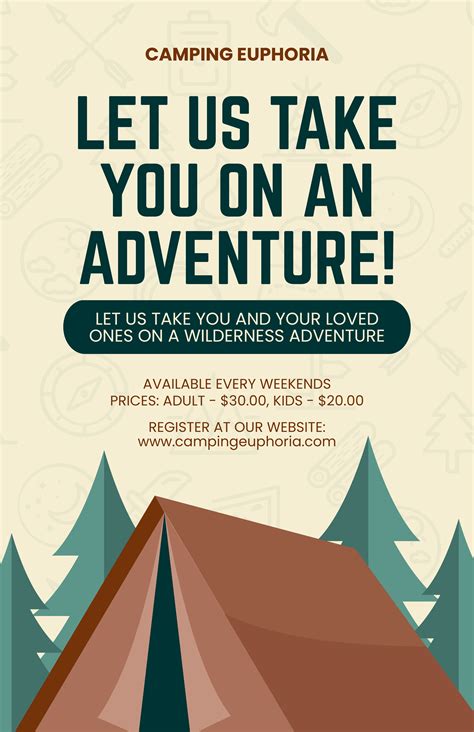 Kids Summer Camping Poster Template In Psd Illustrato