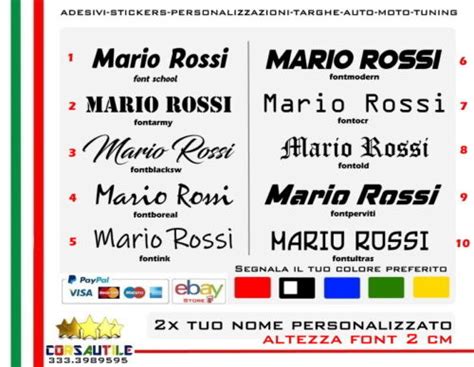 Nome E Cognome Adesivo Personalizzato Prespaziato Pvc Vinile Senza