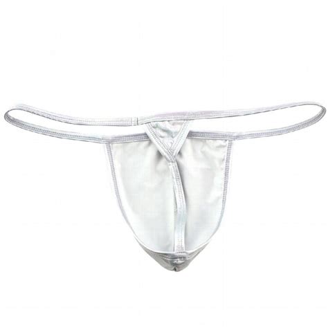 Mens Sexy Lingerie Briefs Thongs Metallic Low Rise Bulge Pouch T Back G String Bikini Panties
