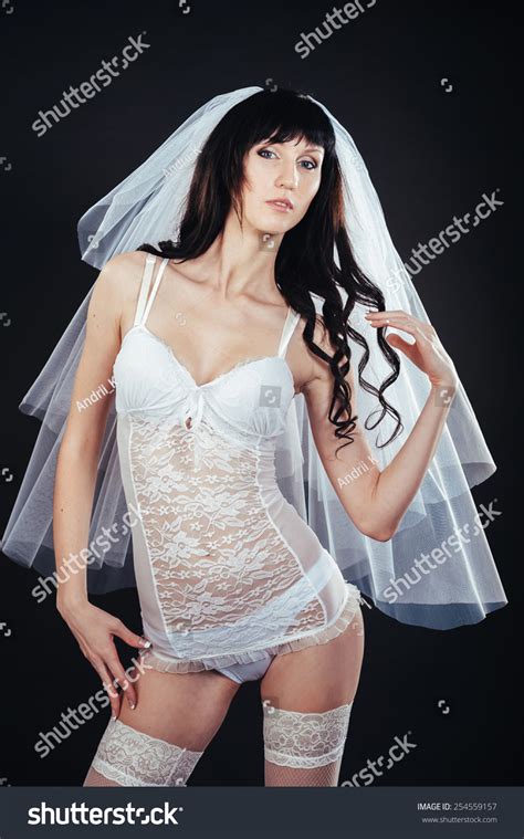 Sexy Beautiful Nude Bride Veil White Stock Photo 254559157 Shutterstock