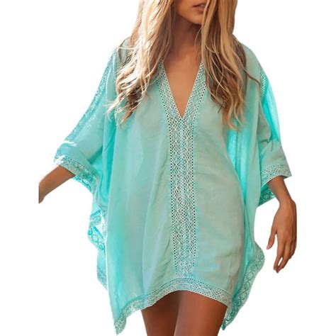 Womens Beach Bathing Suit Swim Bikini Swimsuit Oversized Cover Up Dresses Green C C Wn I