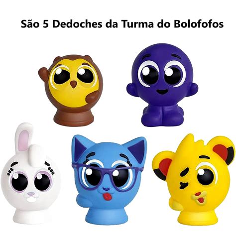 Brinquedo Bolofofos - Coleção 5 Dedoches Bolofofos Brinquedo Educativo de Vinil Didático para ...