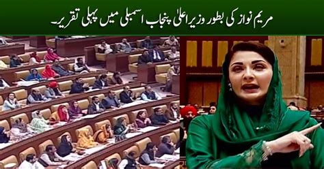 Maryam Nawazs First Speech In Punjab Assembly As Chief Minister Punjab