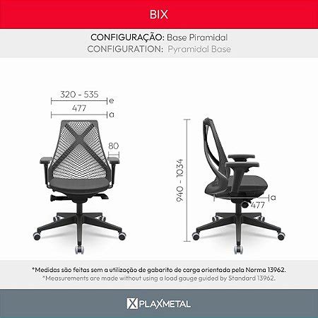 Cadeira de Escritório Presidente Tela BIX Autocompensador