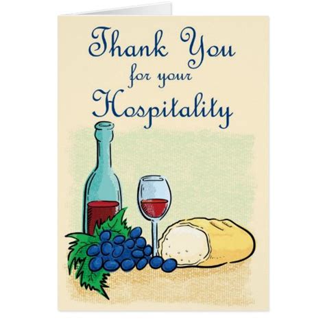 Thank You For Your Hospitality Card Zazzle