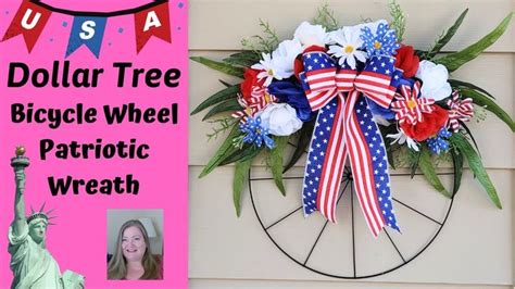 Patriotic Bicycle Wheel Wreath Dollar Tree Bicycle Wheel Wreath New