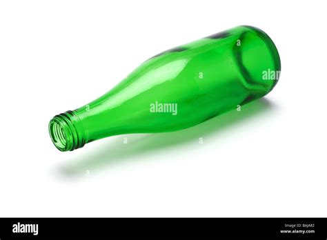 Empty Green Glass Bottle Isolated On White Stock Photo Alamy