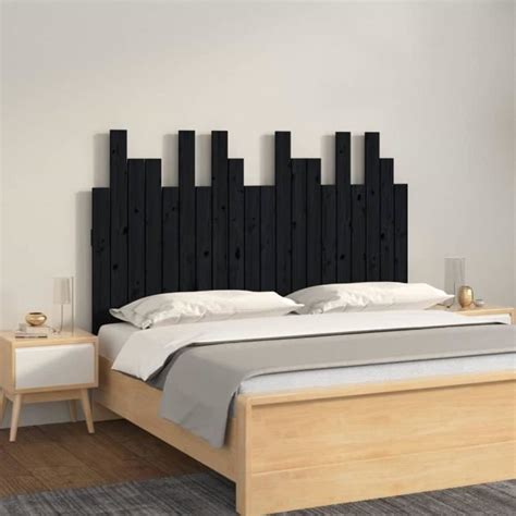 Vidaxl T Te De Lit Murale Noir X X Cm Tete De Lit En Bois De Pin