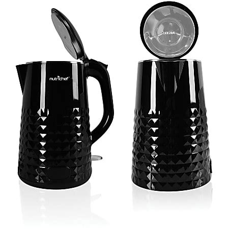 NutriChef Electric Kitchen Kettle Cordless Water Boiling Hot Pot Black 1000 W 1 50 Quart Black