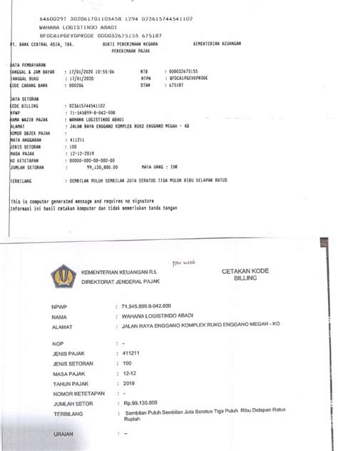 Contoh Bukti Pembayaran Ppn Pdf