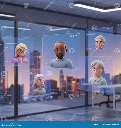 3D Render Of Avatars In Futuristic Immersive Virtual Museum Royalty