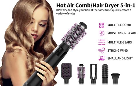 Amazon Hair Dryer Brush 5 And 1 Negative Lonic Electric Hot Air Brush With 5 Detachable